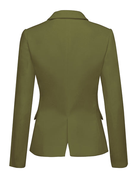 GRAPENT Women's Business Casual Pocket Work Office Blazer Back Slit Jacket Suit