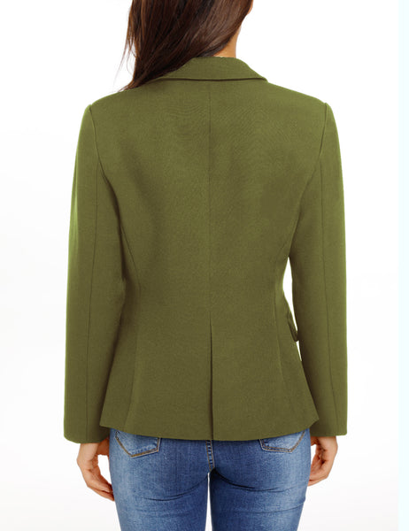 GRAPENT Women's Business Casual Pocket Work Office Blazer Back Slit Jacket Suit