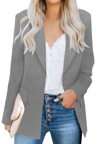 GRAPENT Women's Open Front Business Casual Pocket Work Office Blazer Jacket Suit