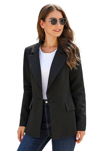 GRAPENT Women's Open Front Business Casual Pocket Work Office Blazer Jacket Suit