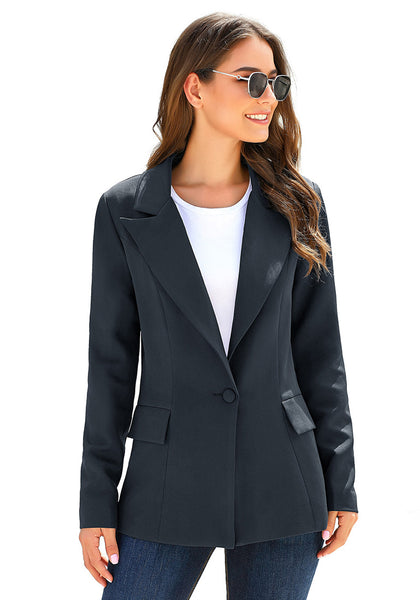 GRAPENT Women's Open Front Business Casual Pocket Work Office Blazer Jacket Suit
