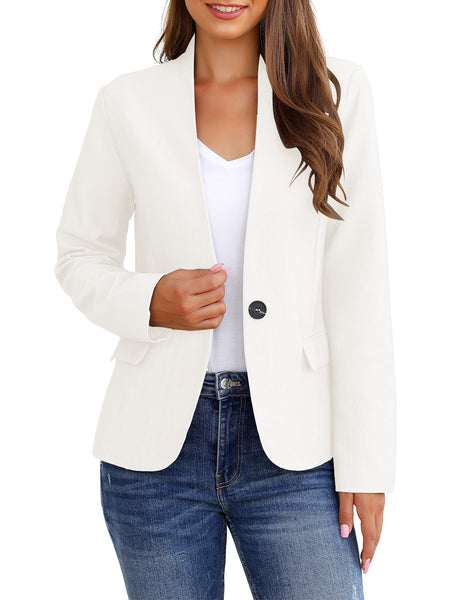 GRAPENT Women's Business Casual Pocket Work Office Blazer Back Slit Jacket Suit