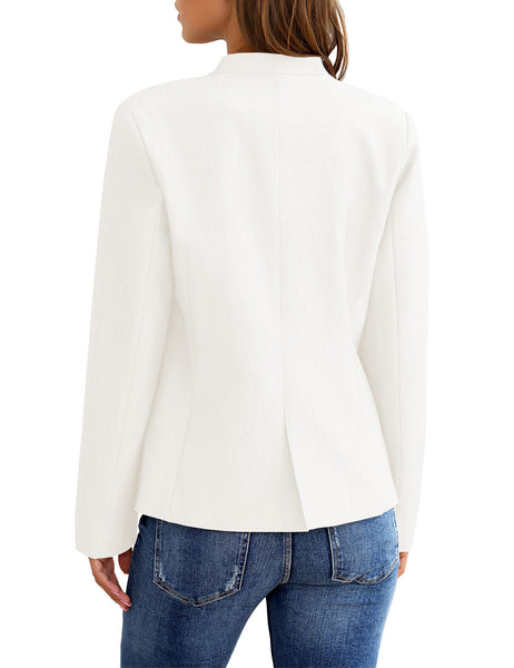 GRAPENT Women's Business Casual Pocket Work Office Blazer Back Slit Jacket Suit