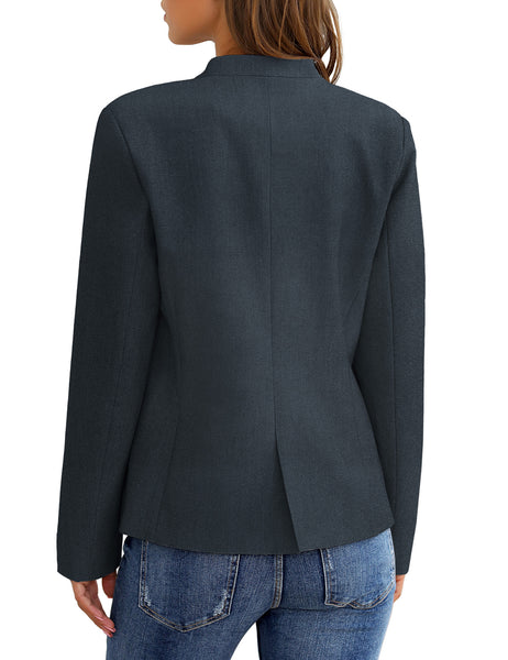 GRAPENT Women's Business Casual Pocket Work Office Blazer Back Slit Jacket Suit