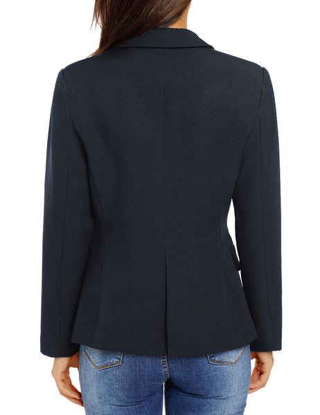 GRAPENT Women's Business Casual Pocket Work Office Blazer Back Slit Jacket Suit