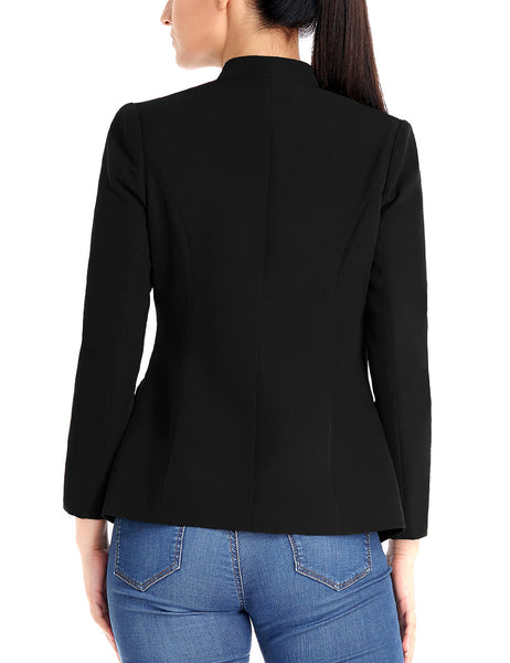 GRAPENT Women's Business Casual Buttons Pockets Open Front Blazer Suit Cardigan