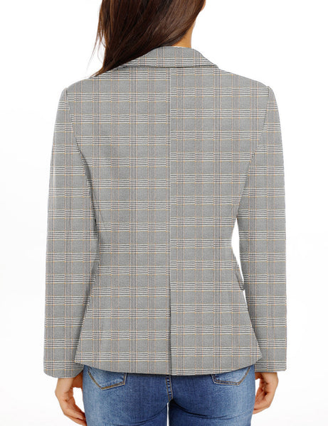 GRAPENT Women's Business Casual Pocket Work Office Blazer Back Slit Jacket Suit